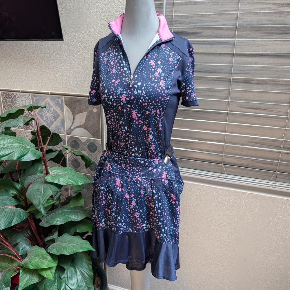 💎Callaway Floral Navy and Pink Women's Skort Golf Tennis Outfit Set